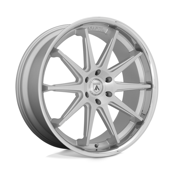 ASANTI ABL-29 EMPEROR Brushed Silver w/ Chrome Lip 22X10 6X135 (BS 6.68) CB 87.10