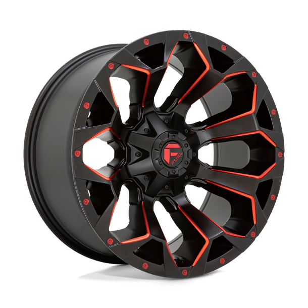 FUEL D787 ASSAULT Matte Black Red Milled 17X9 6X139.7 (BS 4.53) CB 106.10