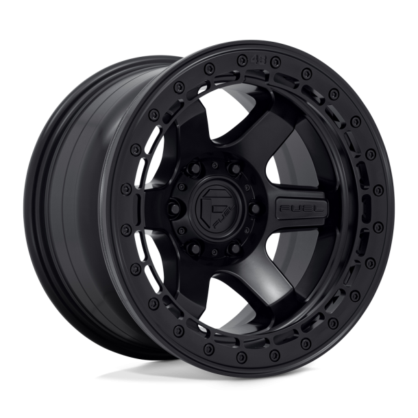 FUEL D122 BLOCK BEADLOCK Matte Black w/ Matte Black Ring 17X8.5 6X135 (BS 4.75) CB 87.10