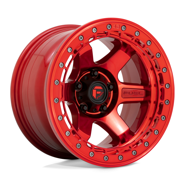 FUEL D123 BLOCK BEADLOCK Candy Red w/ Candy Red Ring 17X9 5X127 (BS 4.41) CB 71.50