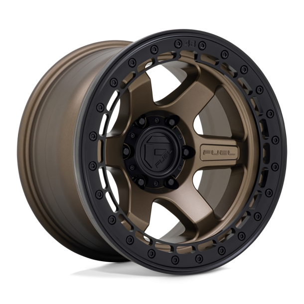 FUEL D124 BLOCK BEADLOCK Matte Bronze w/ Matte Black Ring 17X8.5 6X135 (BS 4.75) CB 87.10