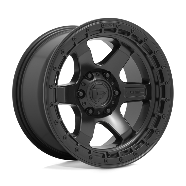 FUEL D750 BLOCK Matte Black w/ Black Ring 18X9 5X139.7 (BS 5.04) CB 78.10