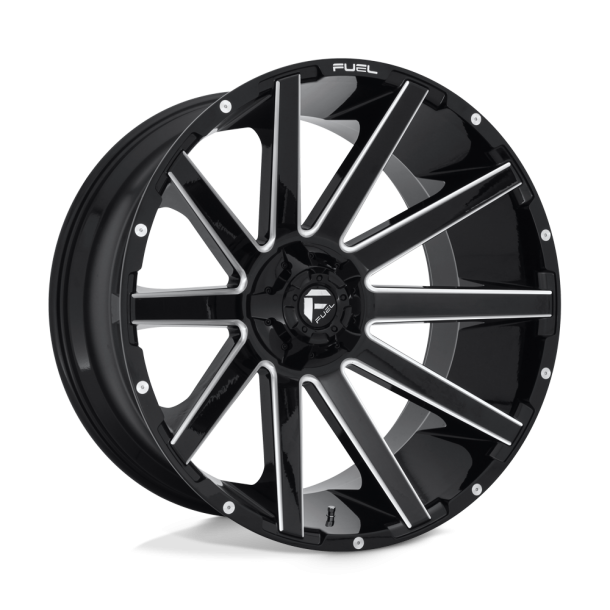 FUEL D615 CONTRA Gloss Black Milled 24X12 6X135 (BS 4.77) CB 106.10