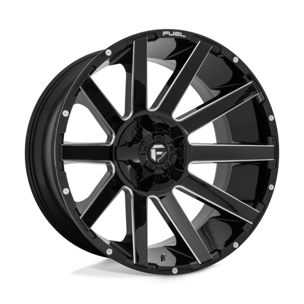 FUEL D615 CONTRA Gloss Black Milled 24X12 8X165.1 (BS 4.77) CB 125.10