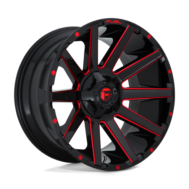 FUEL D643 CONTRA Gloss Black Red Tinted Clear 18X9 6X135 (BS 4.53) CB 106.10