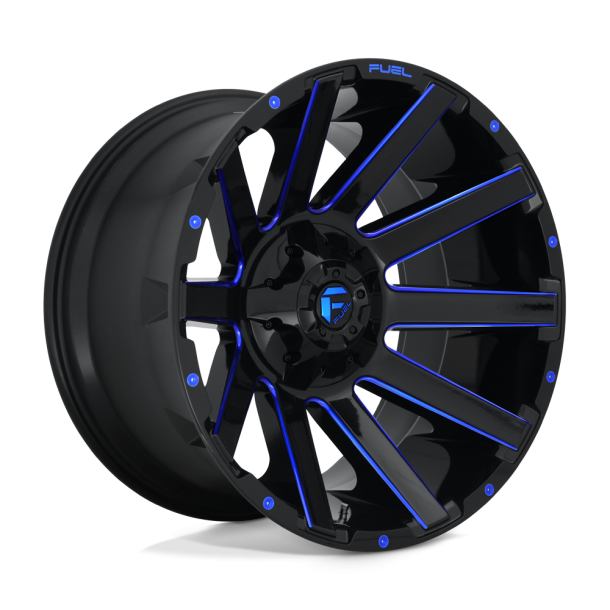 FUEL D644 CONTRA Gloss Black Blue Tinted Clear 22X12 8X170 (BS 4.77) CB 125.10