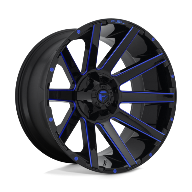 FUEL D644 CONTRA Gloss Black Blue Tinted Clear 24X14 8X165.1 (BS 4.55) CB 125.10