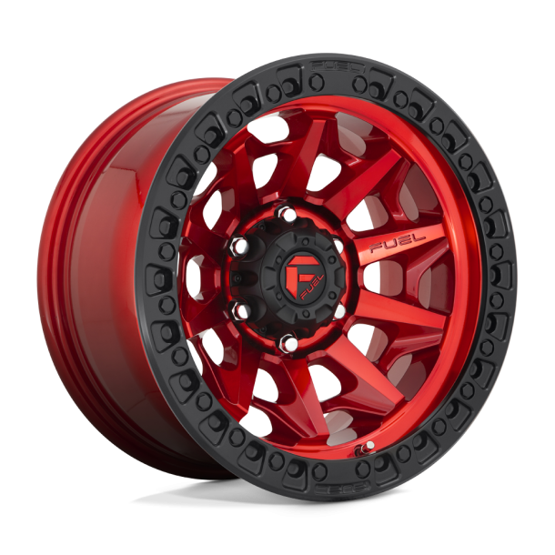 FUEL D695 COVERT Candy Red Black Bead Ring 17X9 6X135 (BS 4.53) CB 87.10