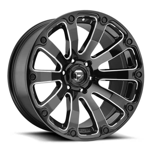 FUEL D598 DIESEL Gloss Black Milled 20X10 5X127 (BS 4.79) CB 78.10