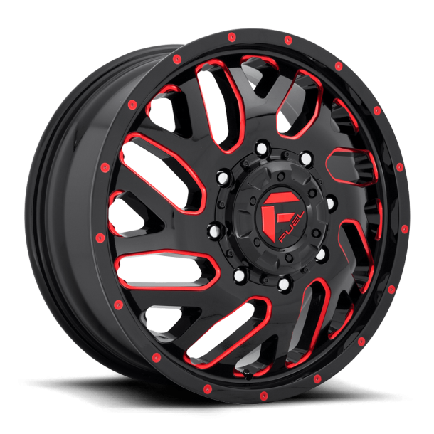 FUEL D656 TRITON Gloss Black Red Tinted Clear 20X8.25 8X165.1 (BS 8.76) CB 121.50