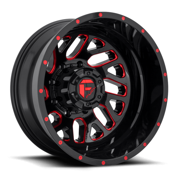 FUEL D656 TRITON Gloss Black Red Tinted Clear 20X8.25 8X200 (BS -3.29) CB 142.00