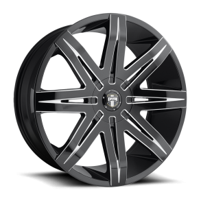 DUB S227 STACKS Gloss Black Milled 24X9.5 5X127 (BS 6.23) CB 78.10