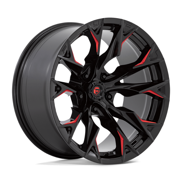 FUEL D823 FLAME Gloss Black Milled w/ Candy Red 20X10 5X127 (BS 4.79) CB 71.50