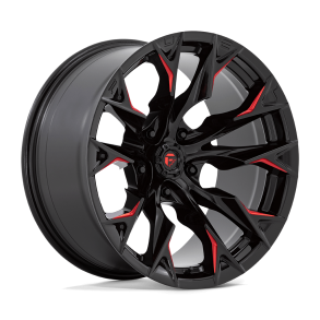 FUEL D823 FLAME Gloss Black Milled w/ Candy Red 20X10 5X139.7 (BS 4.79) CB 78.10