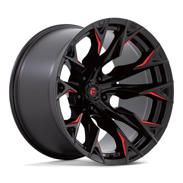 FUEL D823 FLAME Gloss Black Milled w/ Candy Red 20X12 5X127 (BS 4.77) CB 71.50