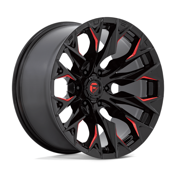 FUEL D823 FLAME Gloss Black Milled w/ Candy Red 20X10 6X135 (BS 4.79) CB 87.10