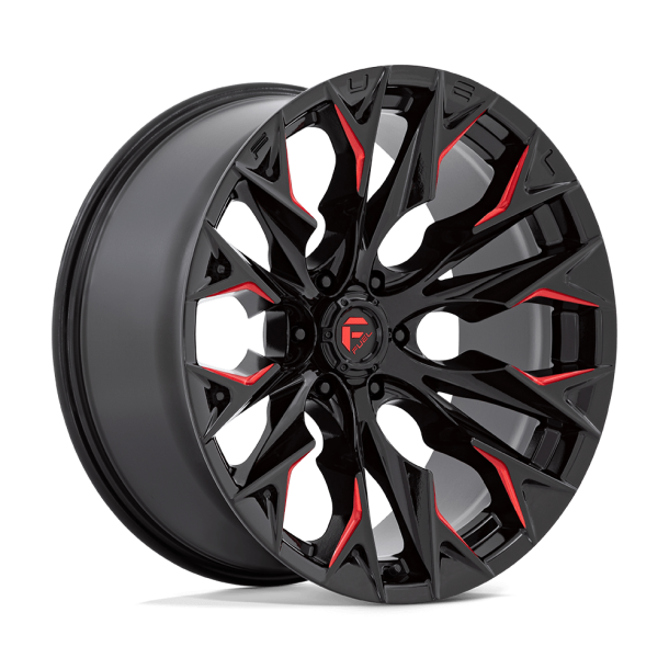 FUEL D823 FLAME Gloss Black Milled w/ Candy Red 22X10 6X135 (BS 4.79) CB 87.10