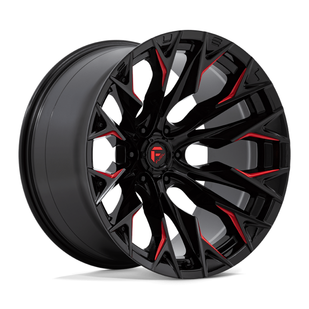 FUEL D823 FLAME Gloss Black Milled w/ Candy Red 22X12 6X135 (BS 4.77) CB 87.10