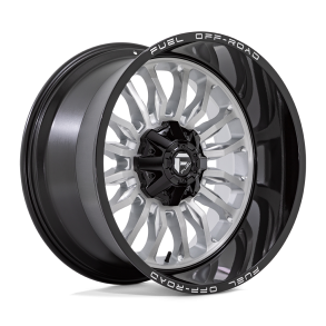 FUEL D798 ARC Silver Brushed Face w/ Milled Black Lip 22X12 8X170 (BS 4.77) CB 125.10