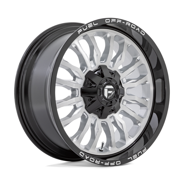 FUEL D798 ARC Silver Brushed Face w/ Milled Black Lip 22X10 8X165.1 (BS 4.79) CB 125.10