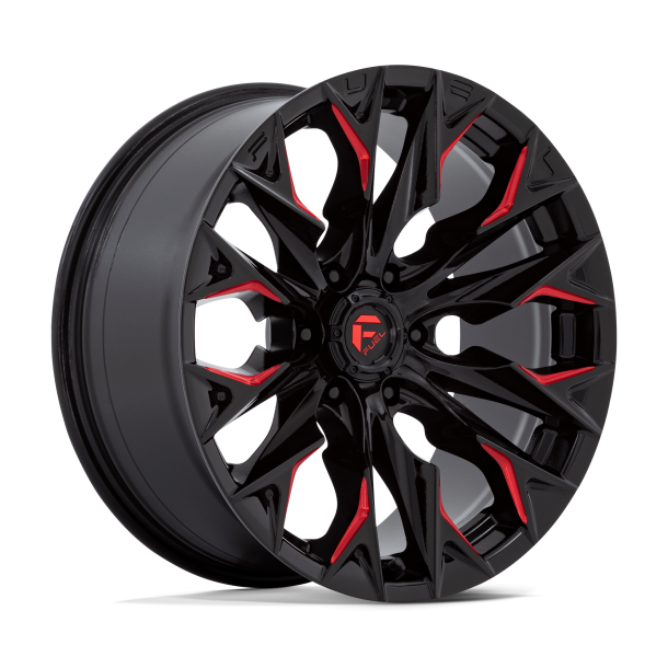 FUEL D823 FLAME Gloss Black Milled w/ Candy Red 20X9 6X135 (BS 5.04) CB 87.10