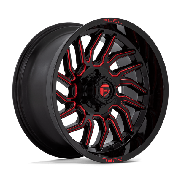 FUEL D808 HURRICANE Gloss Black Milled Red Tint 20X10 6X135 (BS 4.79) CB 87.10