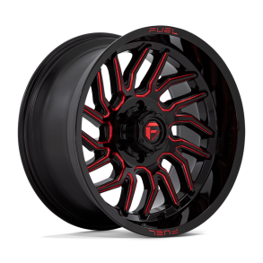 FUEL D808 HURRICANE Gloss Black Milled Red Tint 20X10 6X139.7 (BS 4.79) CB 106.10