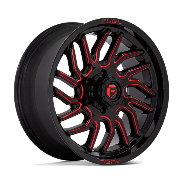 FUEL D808 HURRICANE Gloss Black Milled Red Tint 20X9 6X135 (BS 5.79) CB 87.10