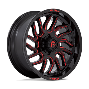 FUEL D808 HURRICANE Gloss Black Milled Red Tint 20X9 6X139.7 (BS 5.04) CB 106.10