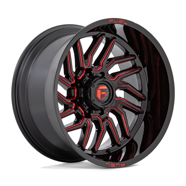 FUEL D808 HURRICANE Gloss Black Milled Red Tint 20X10 5X127 (BS 4.79) CB 71.50