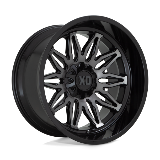 KMC XD XD859 GUNNER Gloss Black Machined w/ Gray Tint 22X12 5X127 (BS 4.77) CB 78.10