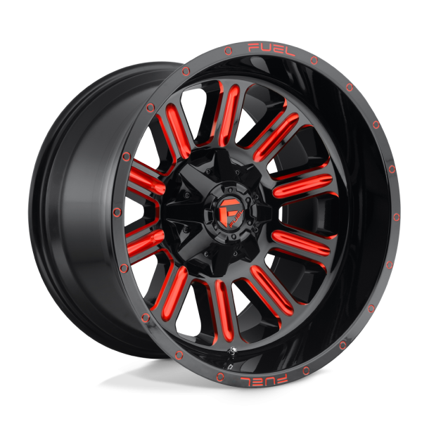 FUEL D621 HARDLINE Gloss Black Red Tinted Clear 15X8 5X114.3 (BS 3.79) CB 72.56