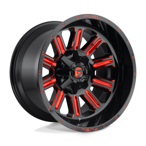 FUEL D621 HARDLINE Gloss Black Red Tinted Clear 20X9 8X165.1 (BS 5.04) CB 125.10