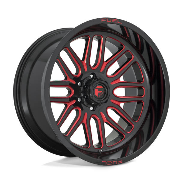 FUEL D663 IGNITE Gloss Black Red Tinted Clear 22X12 6X135 (BS 4.81) CB 87.10