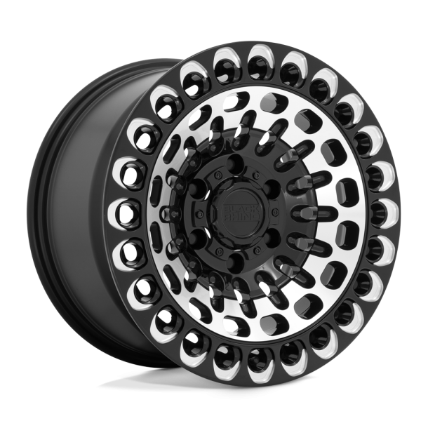 BLACK RHINO LABYRINTH Gloss Black w/ Machined Face & Milling 17X9.5 5X127 (BS 4.54) CB 71.50