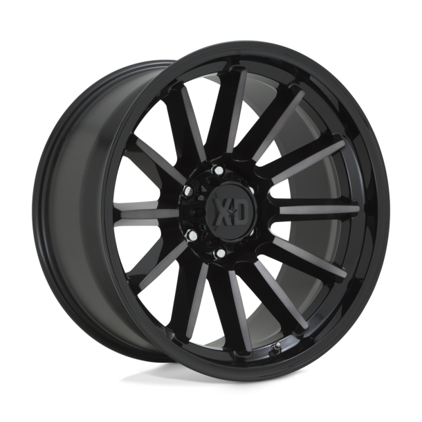 KMC XD XD855 LUXE Gloss Black Machined w/ Gray Tint 17X9 5X127 (BS 5.00) CB 71.50