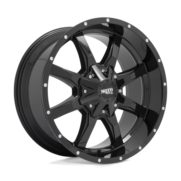 MOTO Metal MO970 Gloss Black w/ Milled Lip 20X9 8X180 (BS 5.00) CB 124.20
