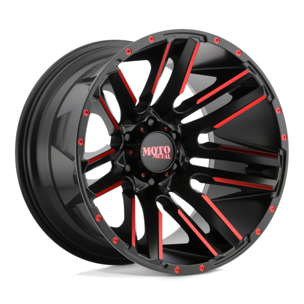 MOTO Metal MO978 RAZOR Satin  Black Machined Red Tint 20X10 5X127 (BS 4.56) CB 78.10