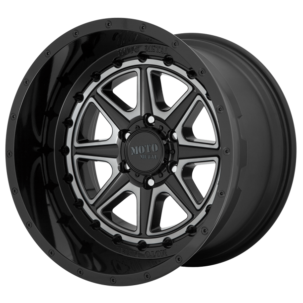 MOTO Metal MO801 PHANTOM Gloss Black w/ Gray Tint 20X10 5X127 (BS 4.79) CB 71.50