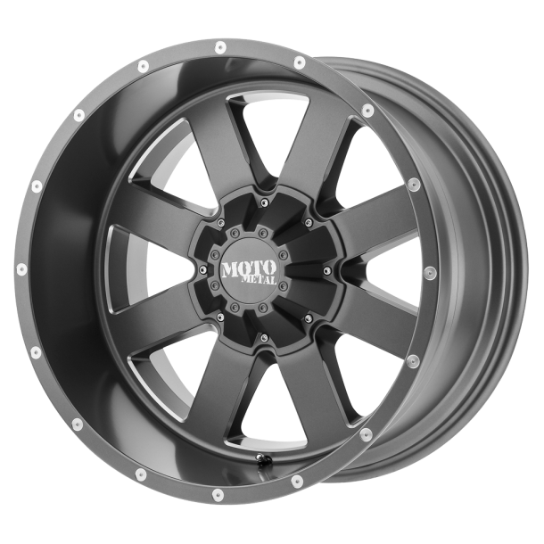 MOTO Metal MO962 Satin Gray Milled 20X10 6X139.7 (BS 4.56) CB 106.10