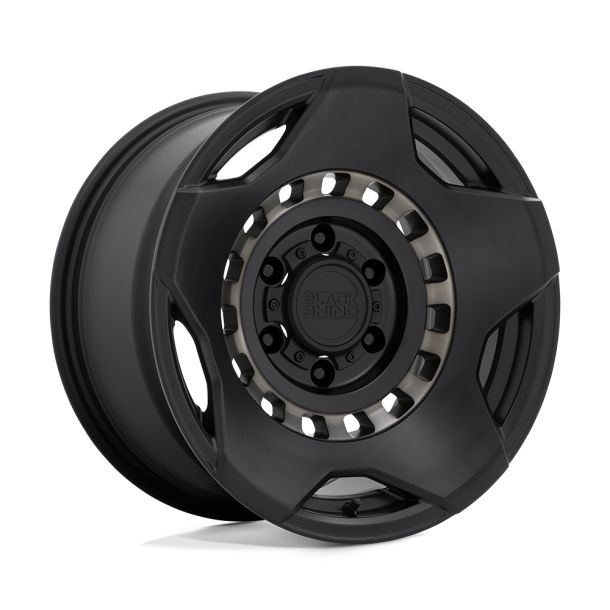 BLACK RHINO MUZZLE Matte Black w/ Machined Tinted Ring 17X9 5X127 (BS 4.29) CB 71.50