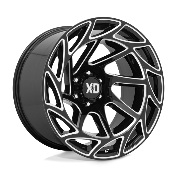 KMC XD XD860 ONSLAUGHT Gloss Black Milled 22X12 6X139.7 (BS 4.77) CB 106.10