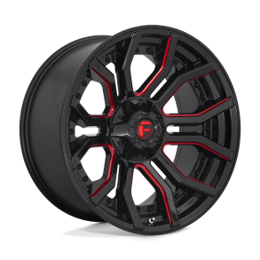 FUEL D712 RAGE Gloss Black Red Tinted Clear 20X10 6X139.7 (BS 4.79) CB 106.10