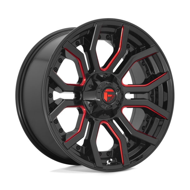 FUEL D712 RAGE Gloss Black Red Tinted Clear 20X10 5X127 (BS 4.79) CB 87.10