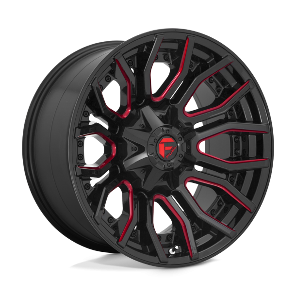 FUEL D712 RAGE Gloss Black Red Tinted Clear 20X10 8X165.1 (BS 4.79) CB 125.10