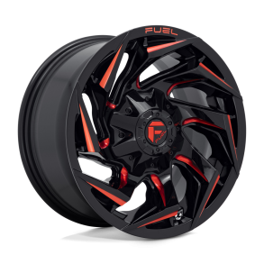 FUEL D755 REACTION Gloss Black Milled w/ Red Tint 20X9 5X139.7 (BS 5.79) CB 110.10