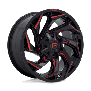 FUEL D755 REACTION Gloss Black Milled w/ Red Tint 20X9 8X165.1 (BS 5.79) CB 125.10