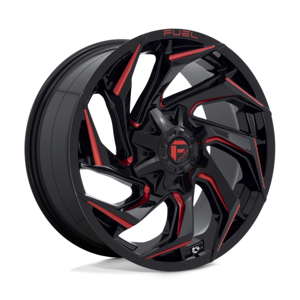 FUEL D755 REACTION Gloss Black Milled w/ Red Tint 20X9 8X165.1 (BS 5.79) CB 125.10