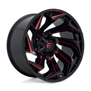 FUEL D755 REACTION Gloss Black Milled w/ Red Tint 22X12 8X170 (BS 4.77) CB 125.10