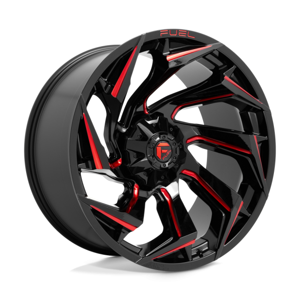 FUEL D755 REACTION Gloss Black Milled w/ Red Tint 24X12 8X165.1 (BS 4.77) CB 125.10